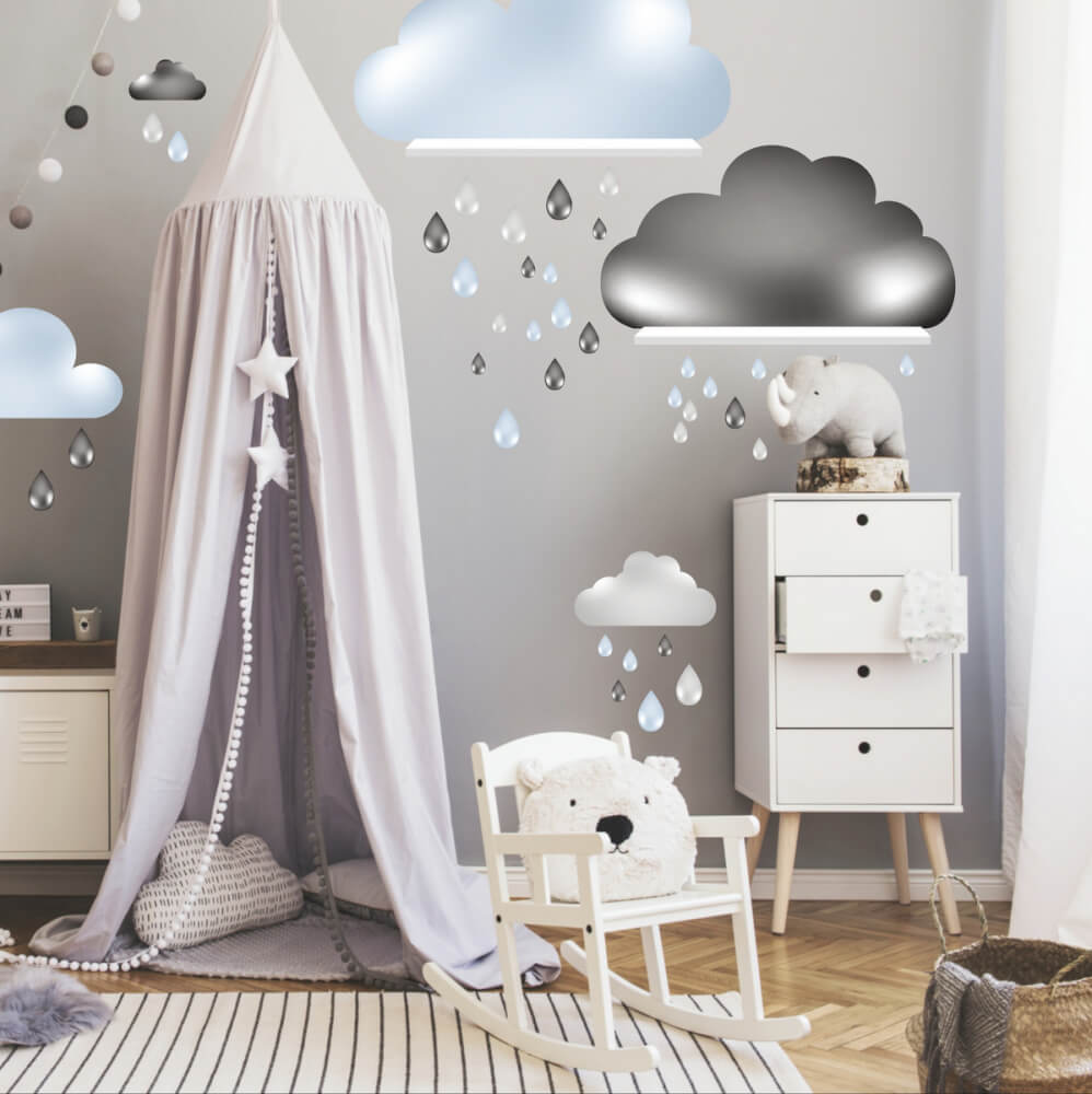 Nalepke oblakov za policami IKEA 014op